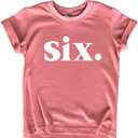 6th Birthday Shirt Girl Birthday Toddler Outfit 6 Year Old Girls six Happy Bday Sixth Gift (Pink)