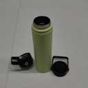 Insulated Water Bottle 24oz Stainless Steel Sport Bottles with 3 Lids,Macaron Green