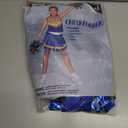 Spooktacular Creations Girl Cheerleader Costume, Halloween Cute Cheer Uniform Outfit with Accessories for Dress Up Parties (Blue, L)
