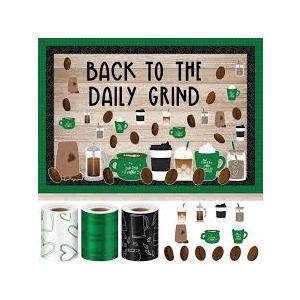 39 Pieces Coffee Classroom Decor Back to School Bulletin Board with 3 Roll 98.4ft Coffee Themed Bulletin Board Border Cutouts Set for School Classroom Party Decor DIY