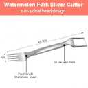 Watermelon Cutter, 2-in-1 Stainless Steel Fruit Cutter, Dual Head Watermelon Fork Slicer Tool, Summer Fruit Cutting Kitchen Gadget for Home (2PCS)