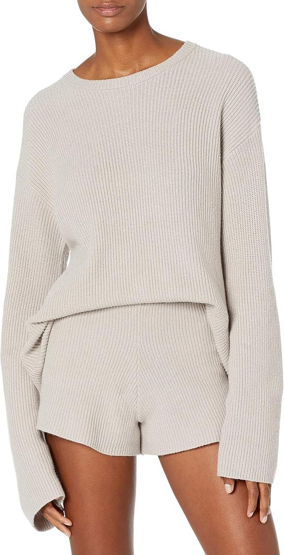 The Drop Women's Alice Crew-Neck Back-Slit Ribbed Pullover Sweater (XX-Large) The Drop Women's Alice Crew-Neck Back-Slit Ribbed Pullover Sweater (XX-Large)