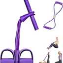 Lenporl 6-Tube Pedal Ankle Puller Resistance Bands with Free Figure 8 Exercise Bands Included,Pedal Puller Resistance Band with Handle for Home Gym,Yoga & Pilates,Ideal to Tone Arms,Abs,Waist Unisex