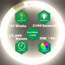 FC16T9/CW 40W and FC12T9/CW 32W Cool White Set, 16 inch T9 40 Watts Circular Bulb & 12 inch 32 Watts Round Fluorescent Light Bulbs, Circline Kitchen and Bath Light Bulb, 4100K, G10q 4 pin Prong
