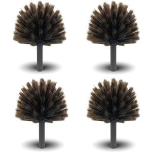 4 Pack Corner Duster, Webster Cobweb Duster Head,Fits Standard 3/4 inch Threaded Poles, Spider Web Remover Brush, for Ceilings, Moldings, HVAC & Floor Vents, and Corners(4, Brown)