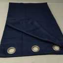 Sun Zero Easton Energy Saving Blackout Grommet Curtain Panel, 40" x 63", Navy Blue