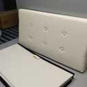 Indoor Furniture New Modern Style Design Polyester Material Storage Folding Ottoman (Beige)