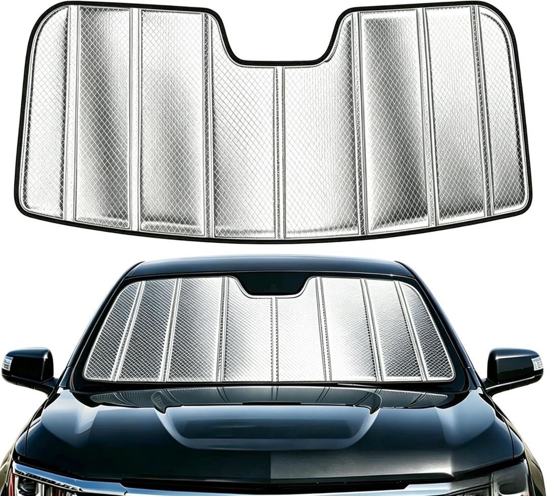 Custom Fit Windshield Sun Shade for Toyota Sienna 2019-2026, Foldable 3-Layer High Reflective Silver Sunshade, Blocks UV Rays & Reduces Cabin Heat