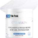 Collagen & Hyaluronic Acid Gel Toner Pads | Moisturizing Panthenol Toner Pads with Hyaluronic Acid, Soothing Korean Face Cleansing Wipes for Sensitive Skin, 80Pads