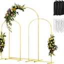 Arch Backdrop Stand Set of 3 Gold Wedding Arches for Ceremony Bridal Arch Stand 7.2FT & 6.6FT & 6FT Garden Arbor Frame for Wedding Birthday Party Baby Shower Photo Booth Background Decor