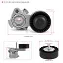 Serpentine Belt Drive Tensioner Pulley Kit Compatible with BMW 128i 325i 325xi 328xi 330i 330xi 525i 525xi 528i 528xi 530i 530xi X3 X5, 3.0L L6, 2006-2013#Replace ADK0022P