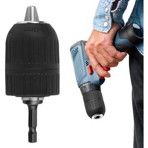 Drill Chuck Adapter,Chuck Conversion Adapter with Hex Shank,1/4 Hex Shank Drill Chuck Adapter,Drill Chuck Set for Drill Bit,Sanding Drum,Polishing Wheel,Wire Brush,Cut-Off Wheel