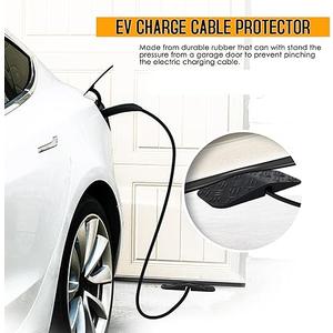Ev Charger Cable Protector with Handle For Garage Door,Gap Minimizing Design Heavy Duty Soft Rubber Ev Charger Cord Protector Compatible for Tesla(Model 3/Y/X/S), J1772 Chargers,Prevents Damage