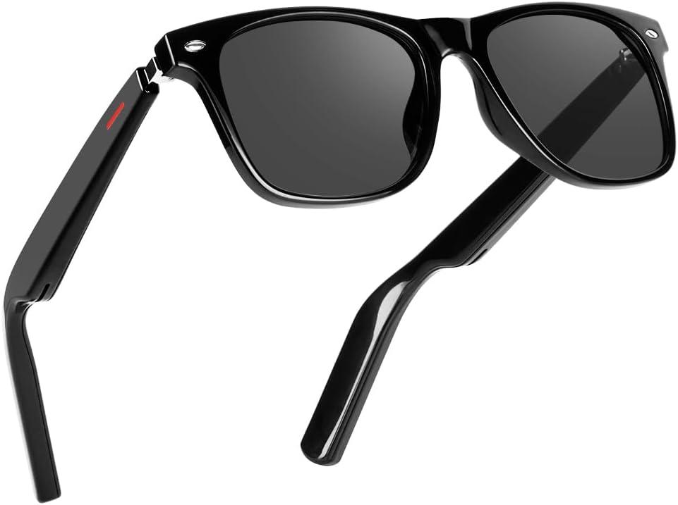 ReyDix Smart Glasses Bluetooth Sunglasses for Men Women with Automatic Power On Off Open Ear Music Voice Assistant, Unisex Audio Intelligent Sunglasses Fits Smaller Faces, Great for Friends Family