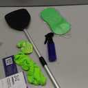 desin Windshield Cleaning Tool, Car Window Cleaner Windshield Cleaner with 4 Reusable and Washable Microfiber Pads and Extendable Handle Auto Inside Glass Wiper Kit (Green)