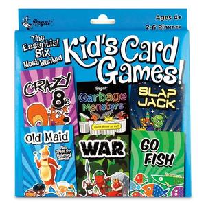 Regal Games Card Games for Kids  Go Fish, Crazy 8's, Old Maid, Slap Jack, Garbage Monsters, War  Simple & Fun Classic Family Table Game Sets (6 x 6)