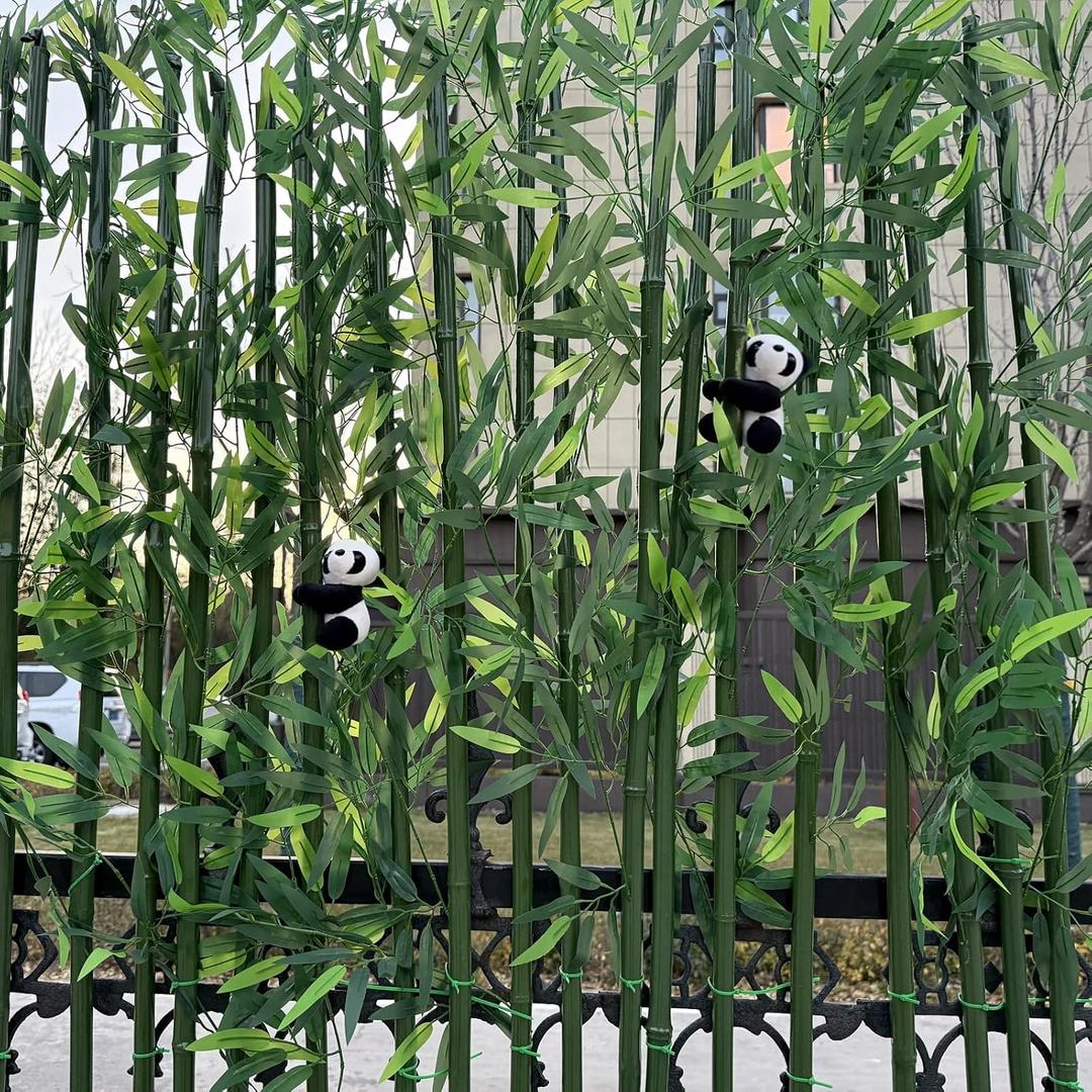 Artificial Bamboo Tree (Green, 4FT/1.2M, Artificial Bamboo Tree 4FT (20 Pack))- UV Resistant Outdoor Indoor Faux Bamboo Screen with Zip Ties & Accessories