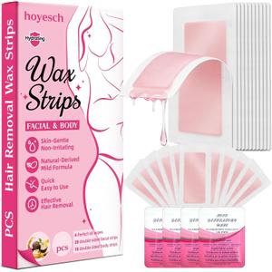 60 PCS Wax Strips - 40 Facial & 20 Body Waxing Kit for Women s Hair Removal,Wax Strips for Face