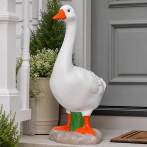20" Large Porch Goose Statue Realistic Resin Sculpture Outdoor Garden Decor