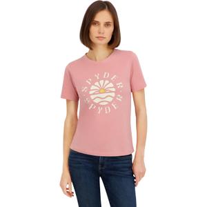 Spyder Women's Retro Sunset Graphic Short Sleeve Tee T-Shirt (Pink, M)