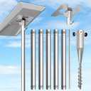 Starlink Performance Gen 3 Pole Mount Kit, with Stainless Steel Performance Gen 3 Pipe Adapter, 9Ft Starlink Ground Pole Mount with No-Dig Spiral Ground Anchor, for Extreme Climates
