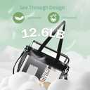 OWINUSTECH Clearbag for Stadium Events,12 x6 x12 Clearbag Stadium Approved Clearpurse for Women Men Quick Pass Clear Totebag for Stadium Events Concerts.