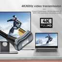 xiwai USB 3.1 USB-C Type C Male to Female Cable 10Gbps Data Transfer, 100W PD Charging Cord 4K 60Hz Video Monitor Cable Opposite U Shape Back Angled with Sleeve for Laptop, Chromebook 3.0M