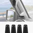 Savadicar Carbon Fiber Interior Accessories - A Pillar Grab Bar Handles Trim Set for 2018-2023 Jeep Wrangler JL JLU 4XE & Gladiator JT - Premium Texture Interior Decor Upgrade Option, 4-Piece