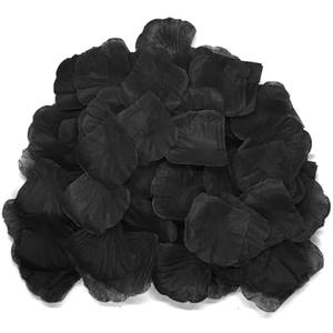 JHFGJGH 500 Pcs Exquisite Black Rose Petals, Emulation Silk Rose Petals, Artificial Flower Petals for Romantic Nights, Weddings, Events, and Valentine's Day Deco (Black)
