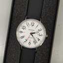 GOLDEN HOUR Waterproof Nurse Watch for Medical Professionals, Students Women Men - Military Time Luminouse Easy Read Dial, 24 Hour with Second Hand, Colorful Silicone Band (Black)