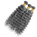 Highlight Grey Human Hair Bundles Deep Wave 22 24 26 Inch P1B/Grey Bundles Human Hair 3 Bundle 300g Total Unprocessed Brazilian Virgin Hair for Black Women