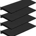 Eastern Tree 4 Packs Gondola Shelves 35 1/4L x 11 1/2W for Industrial Grade Black Pegboard Display Stand, 4 Shelves Fit to 3x6.5 Feet Gondola Units with 8 Supply Arms, 4 Packs 3 Feet Width
