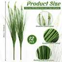 12 Pcs Fake Tall Onion Grass 27'' Artificial Grass Plant UV Resistant Greenery Shrubs Bushes Green Faux Wheat Grass for Garden Home Porch Window Office Indoor Outdoor Decorations