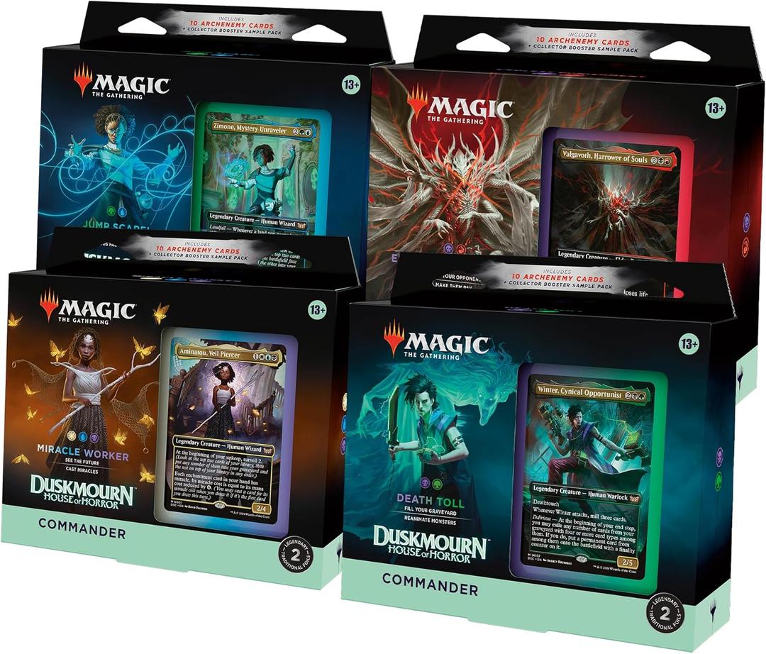Magic: The Gathering Duskmourn: House of Horror Commander Deck Bundle - Includes All 4 Decks