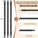 Ziliny 6 Pcs Fiberglass Broom Handle Replacement Handle Broom Stick Pole with Threaded Tip for Commercial Cleaning, 1" Dia x 48" Long, Black
