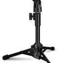 Desktop Mic Stand Portable Foldable Tripod with Mic Clip Holder and 5/8" Male to 3/8" Female Screw Adjustable Microphone Stand.