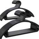 50 Pack Clothes Hangers, Non Slip Heavy Duty Plastic Hangers, Space Saving All-in-One Garment Hangers for Dresses Suits Jeans Knits, Hold Up to 11 LB Dry & Wet, 16.4" x 8.3", Black, UAPY0850B