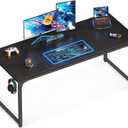Casaottima 63 Inch Computer Desk for Home Office, Study Writing Table for Small Spaces, Simple Modern Desk with Headphone Hooks, Black