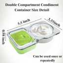 20 PCS Plastic Snack Containers, Double Compartment Condiment Containers with Lids, Reusable Snack Container, Suitable for Kitchen Storage and Outdoor Parties (20 PCS)