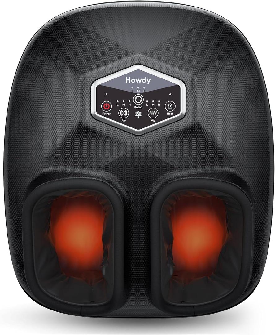 Howdy Foot Massager Machine with Heat for Plantar Fasciitis [2026 Upgraded], Heated Shiatsu Feet Massager for Neuropathy, 2025 Christmas Gift for Women Men Mom Dad