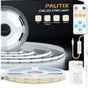 PAUTIX COB LED Strip Light 32.8ft,Engineering Level UL Listed Daylight White 6000K,CRI93+ Super Bright High Lumen,Dimmable 24V Flexible LED Tape Light with RF Remote,for Home&Office Decor DIY Lighting
