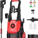 Electric Pressure Washer, 2.5 GPM Power Washer with 4 Quick Connect Nozzles & Foam Cannon, Portable High Pressure Washer Cleaning Machine for Cars Fences Driveways Patios