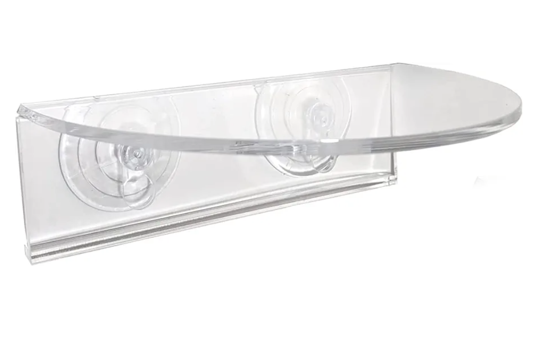 Window Garden Veg Ledge - Window Shelf for Plants, Clear Acrylic Shelves - Suction Cup Indoor Plant Holder - Glass Window Sill Extender for Microgreens Kit, Seed Starter Pots, Planters (1 Pack)