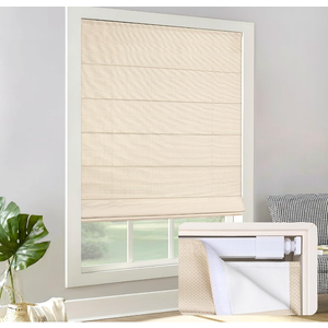 LazBlinds No Drill Cordless Roman Shades, 23'' W x 48'' H, Beige