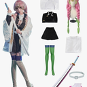 Full Set Men Anime Cosplay Costume For Tanjiro Party Role Costume Kimono Outfit Including Shoes Wig Sword XXL