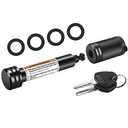 METOWARE Trailer Hitch Lock - 5/8" Dia Locking Hitch Pin, Anti-Theft Trailer Receiver Lock, Fits 2" Receiver Tubes, Class III & IV Hitch Receivers, Black (1 Pack)