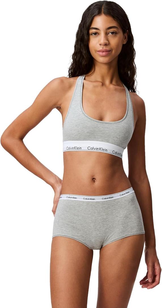 Calvin Klein Women's Modern Cotton Unlined Wireless Bralette (Medium, Grey Heather)
