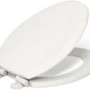 KOHLER Stonewood Quiet-Close, Elongated Toilet Seat Soft Close, Durable Wood, Easy Installation, Universal Fit, Home Essentials, Biscuit Finish, K-20466-96