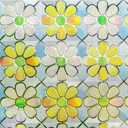 3D Stained Glass Window Film, Decorative Window Privacy Film for Bathroom,Front Door,Home, Sun Blocking Heat Control,Static Cling Blossom Splendor 23.6inch x 35.4inch