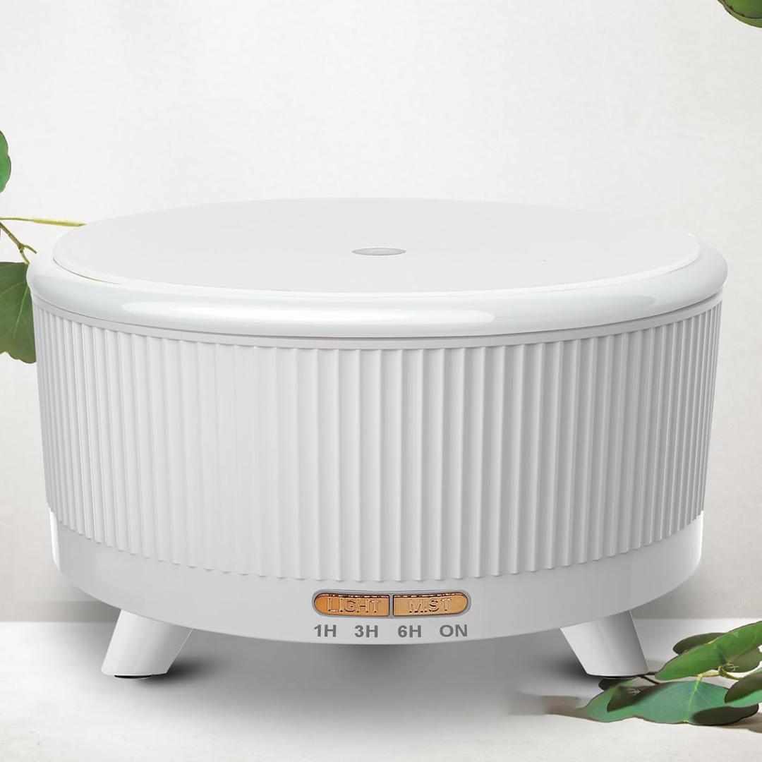 Essential Oil Diffusers for Home 500ml,Aromatherapy Diffusers for Essential Oils Large Room with 7 Colors Lights & 3 Mist Mode Waterless Auto Off,Cool Mist Humidifiers for Decor S-White